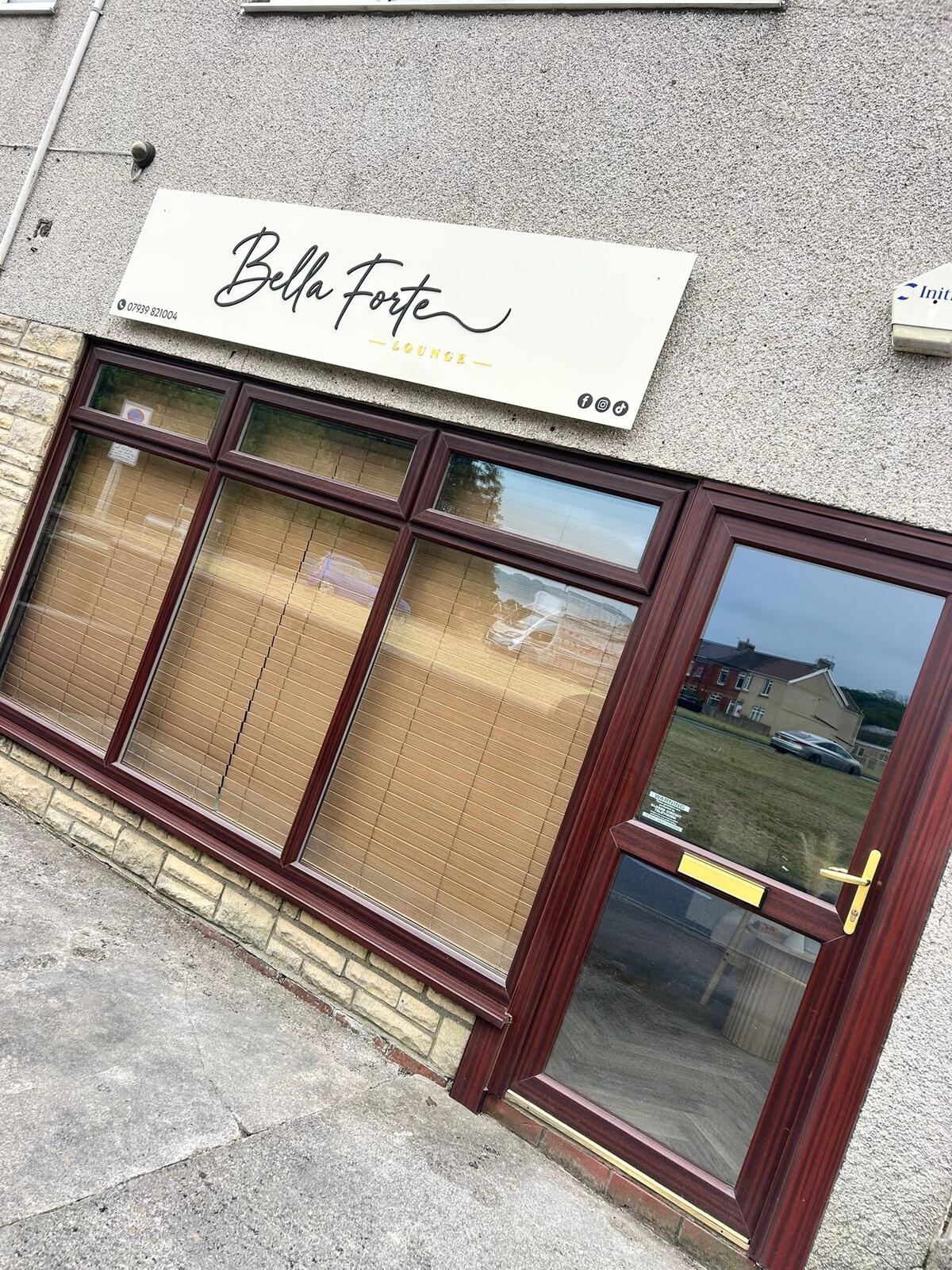 Bella Forte salon frontage on Hendre Road, Pencoed